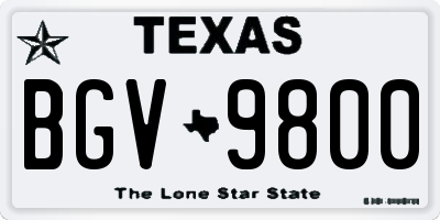 TX license plate BGV9800