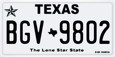 TX license plate BGV9802