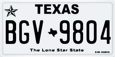 TX license plate BGV9804