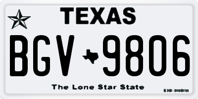 TX license plate BGV9806