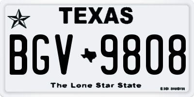 TX license plate BGV9808