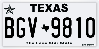 TX license plate BGV9810
