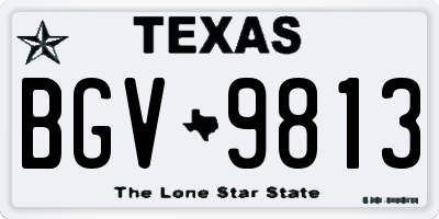 TX license plate BGV9813