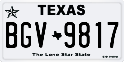 TX license plate BGV9817