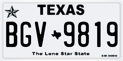 TX license plate BGV9819