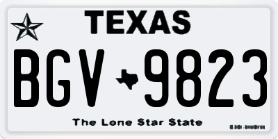 TX license plate BGV9823