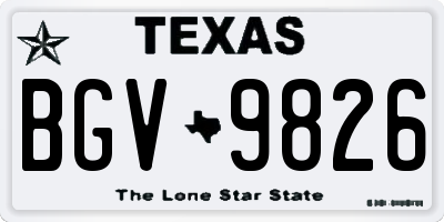 TX license plate BGV9826