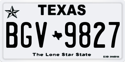 TX license plate BGV9827