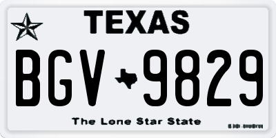 TX license plate BGV9829