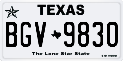 TX license plate BGV9830