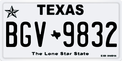 TX license plate BGV9832