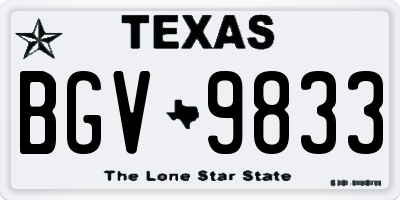 TX license plate BGV9833