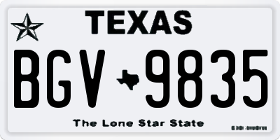 TX license plate BGV9835