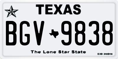 TX license plate BGV9838