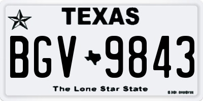 TX license plate BGV9843