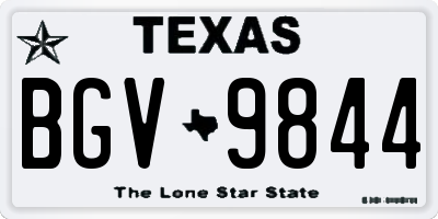 TX license plate BGV9844