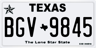 TX license plate BGV9845