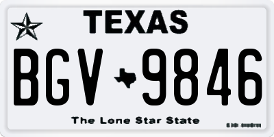 TX license plate BGV9846