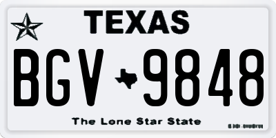 TX license plate BGV9848