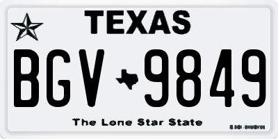 TX license plate BGV9849