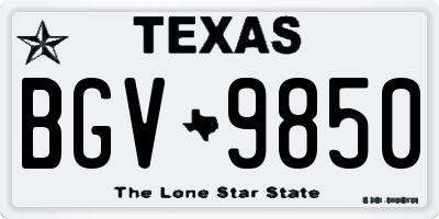 TX license plate BGV9850