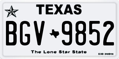 TX license plate BGV9852