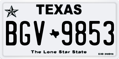 TX license plate BGV9853