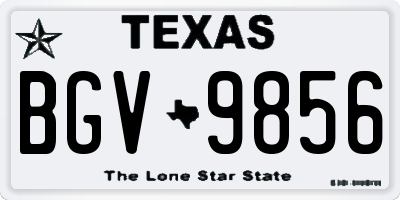 TX license plate BGV9856
