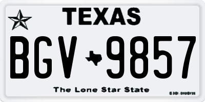 TX license plate BGV9857