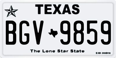 TX license plate BGV9859