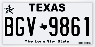 TX license plate BGV9861