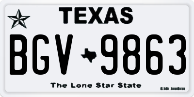 TX license plate BGV9863