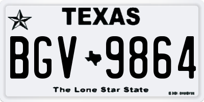 TX license plate BGV9864
