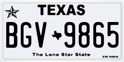 TX license plate BGV9865