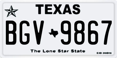 TX license plate BGV9867