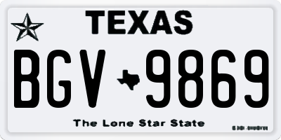 TX license plate BGV9869