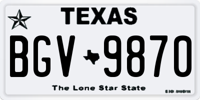 TX license plate BGV9870