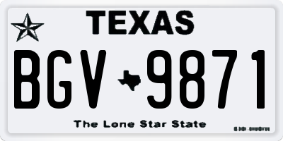 TX license plate BGV9871