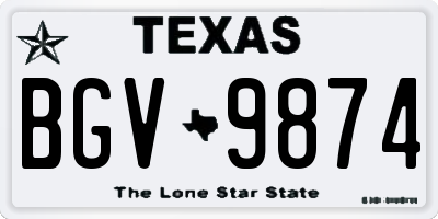 TX license plate BGV9874