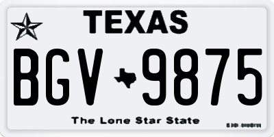 TX license plate BGV9875
