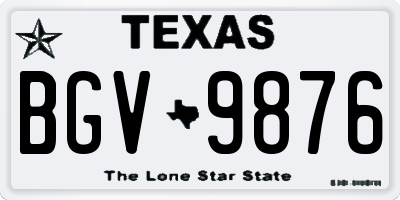 TX license plate BGV9876