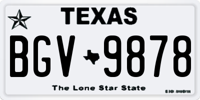 TX license plate BGV9878