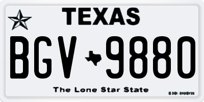 TX license plate BGV9880