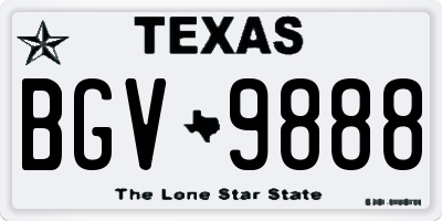 TX license plate BGV9888