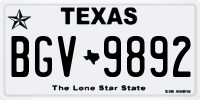 TX license plate BGV9892