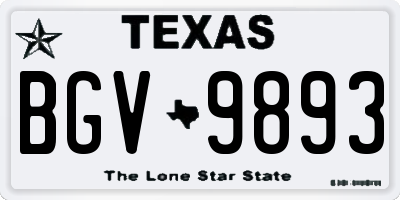TX license plate BGV9893