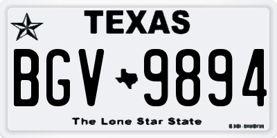 TX license plate BGV9894