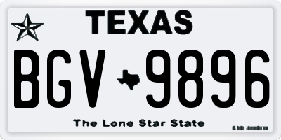 TX license plate BGV9896