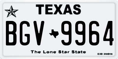 TX license plate BGV9964