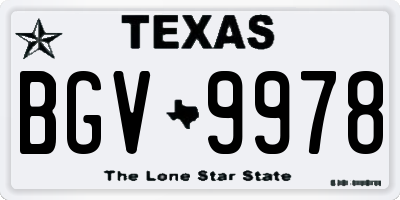 TX license plate BGV9978